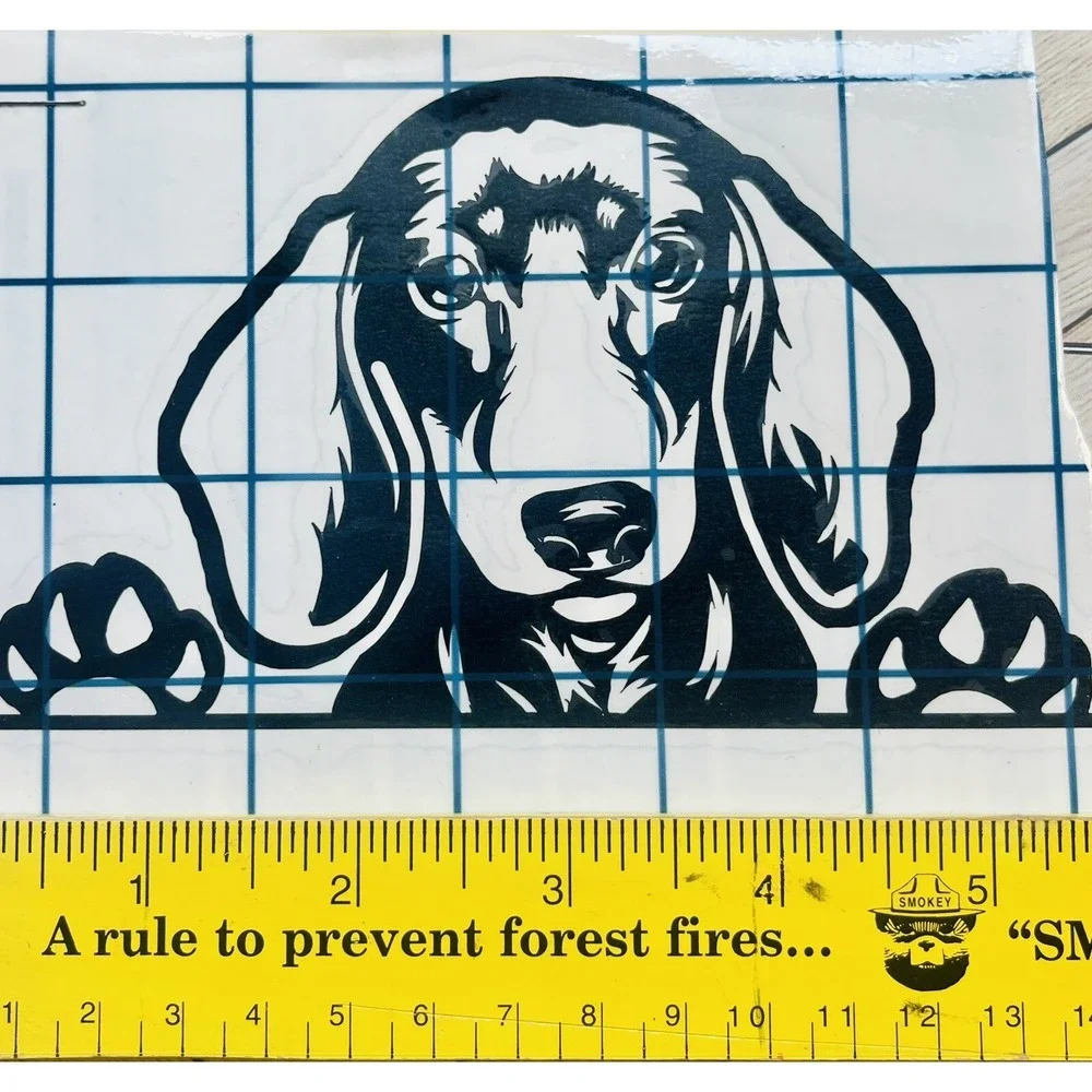 Dachshund Black Vinyl Decal Car Window Laptop Tablet Tumbler Notebook 3.5 X 5.5